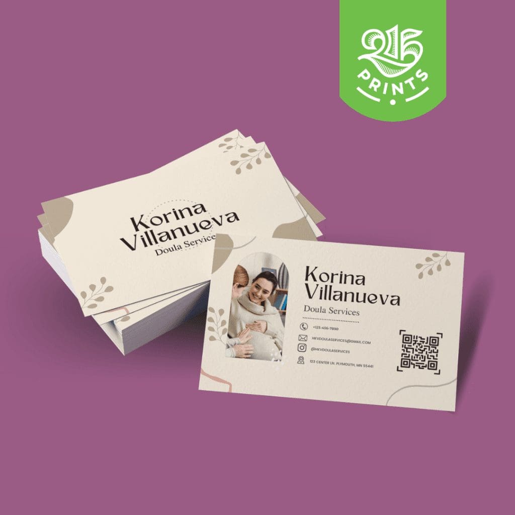 Use a Simple, Elegant Design Doula Business Cards
