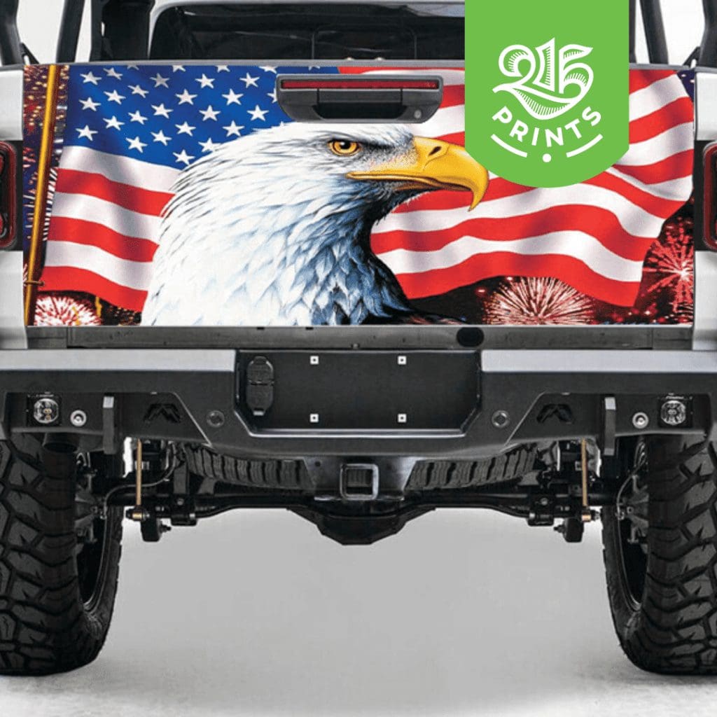 american flag tailgate decal