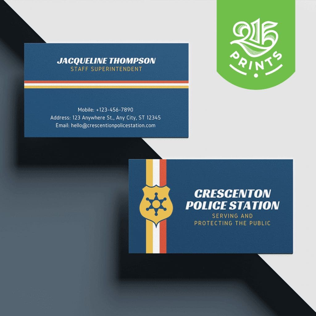14 pt Police business cards