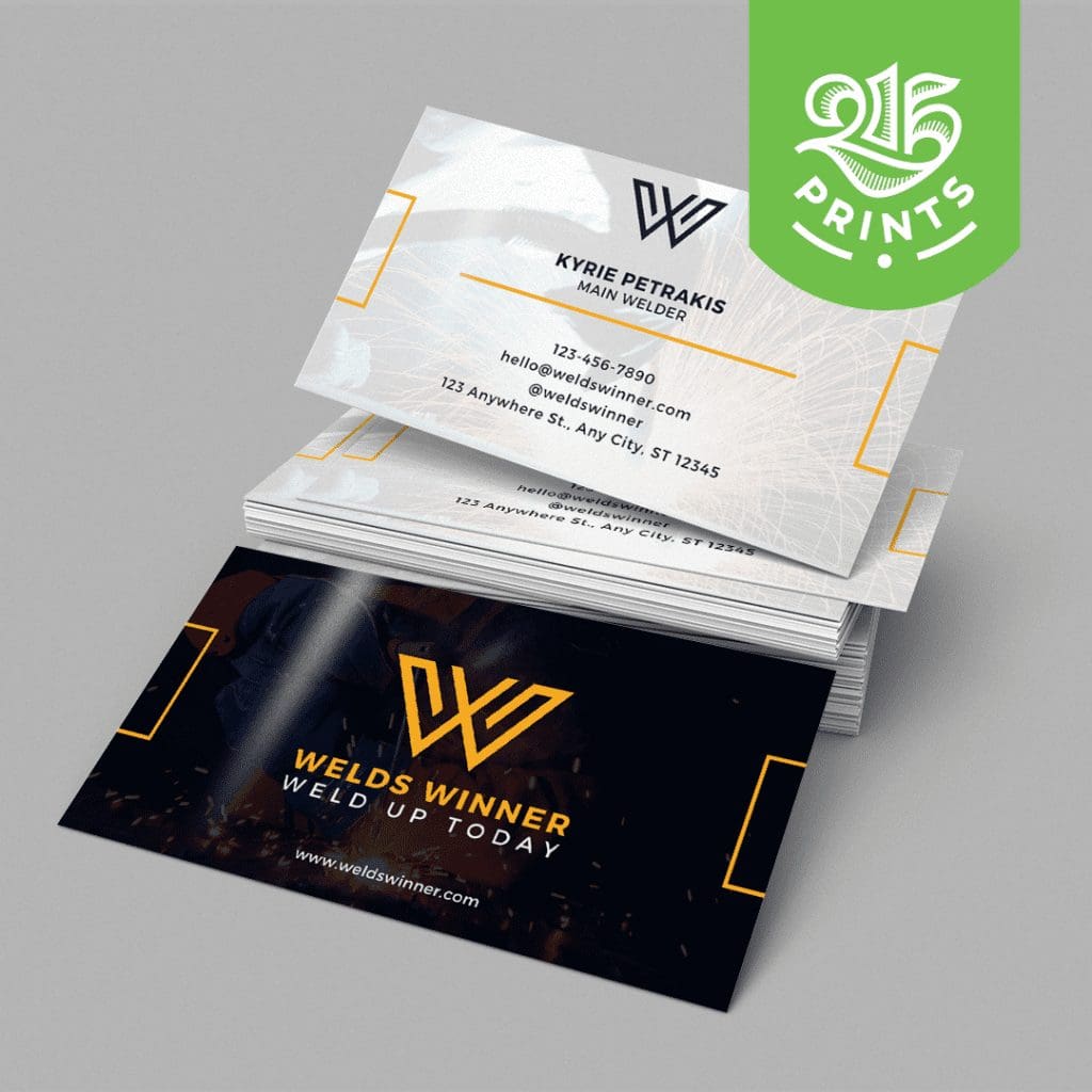 silk laminated Welding business cards