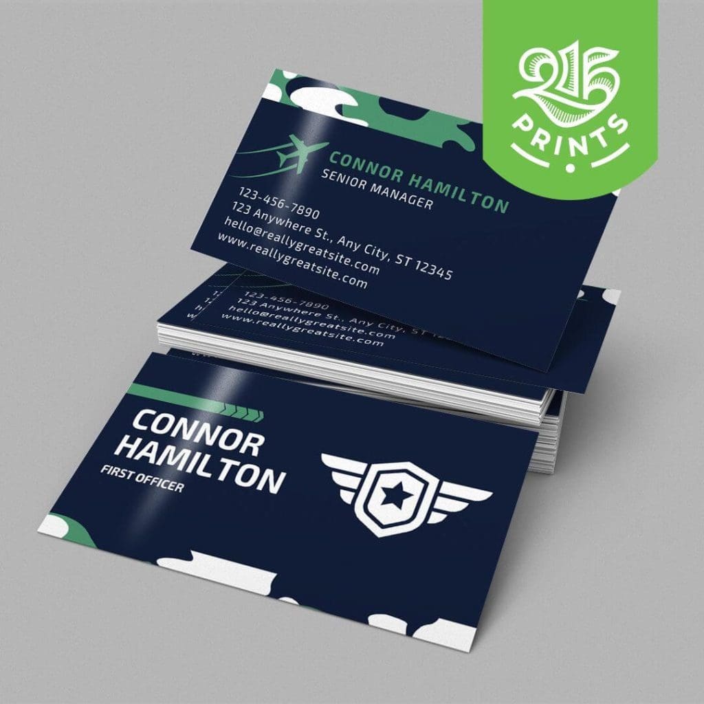 Classic Blue Template - air force business cards