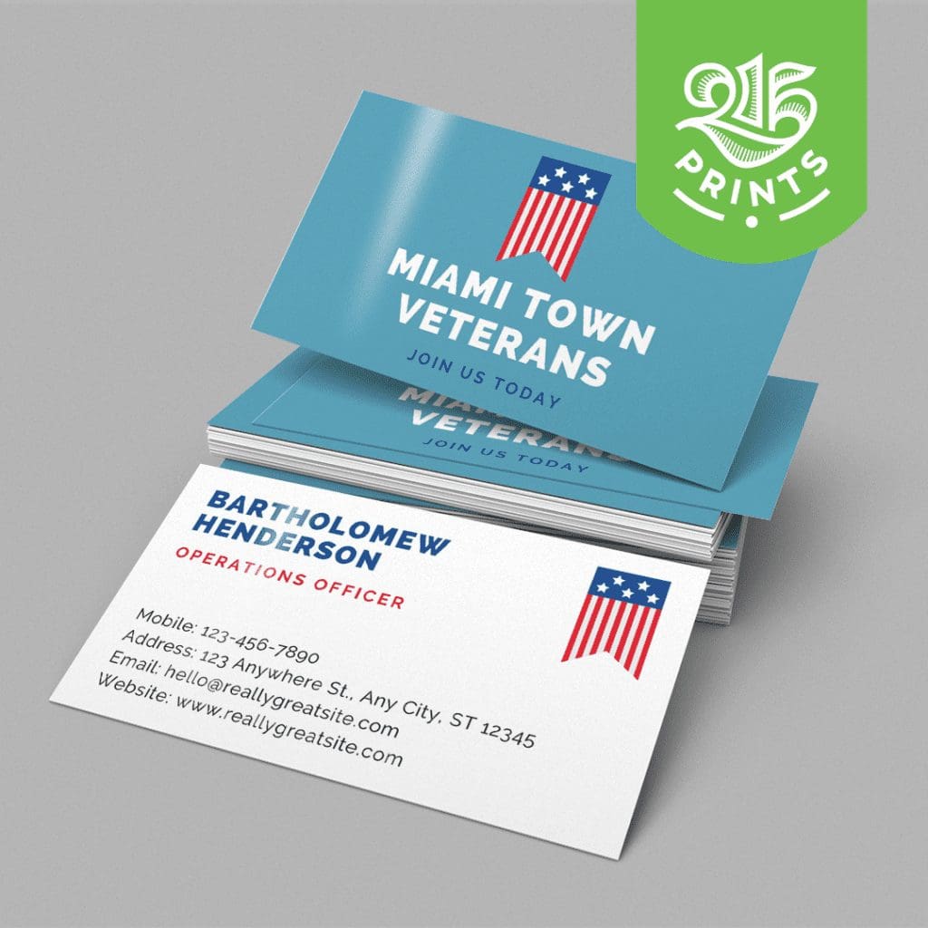 Patriotic theme business cards