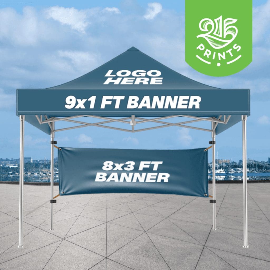 what size banner for 10x10 tent