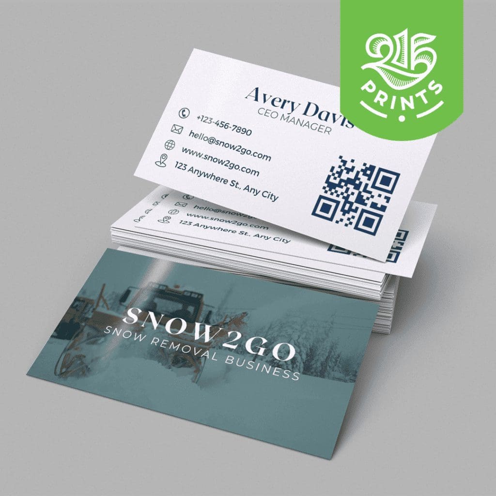 snow plowing business cards