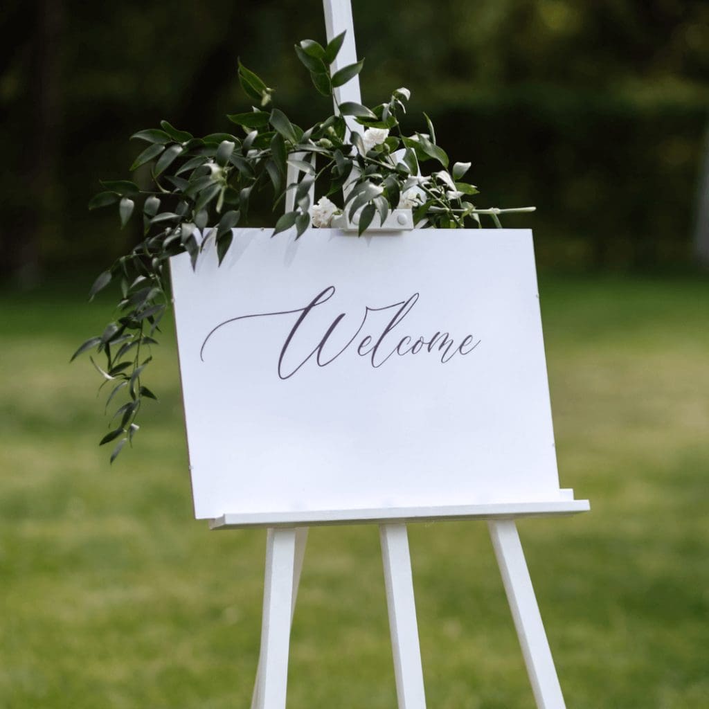 acrylic welcome sign