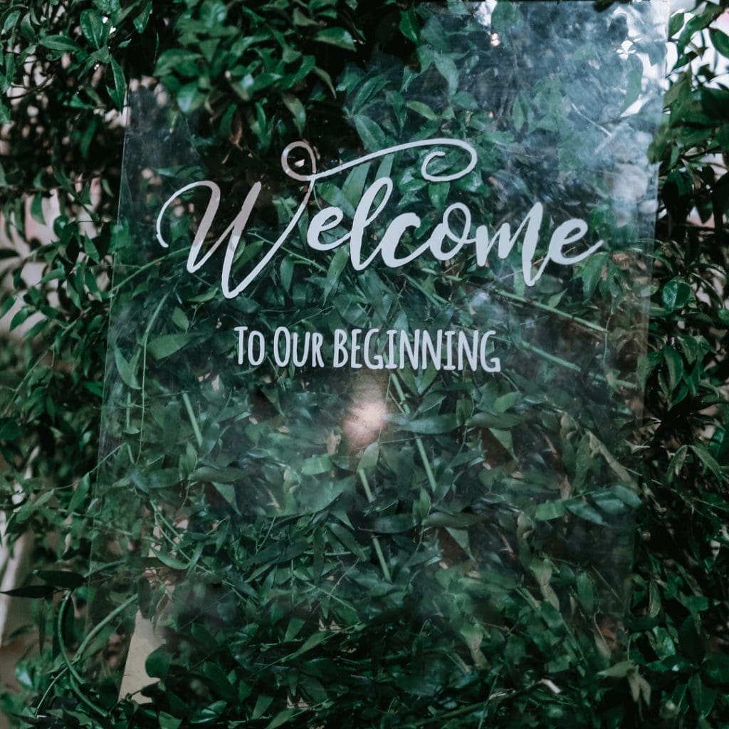 acrylic welcome sign