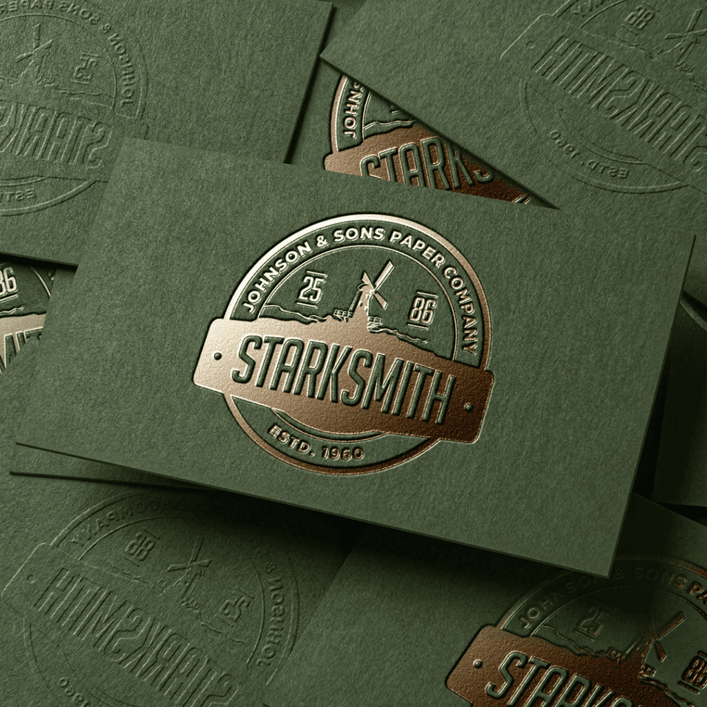 debossed business cards
