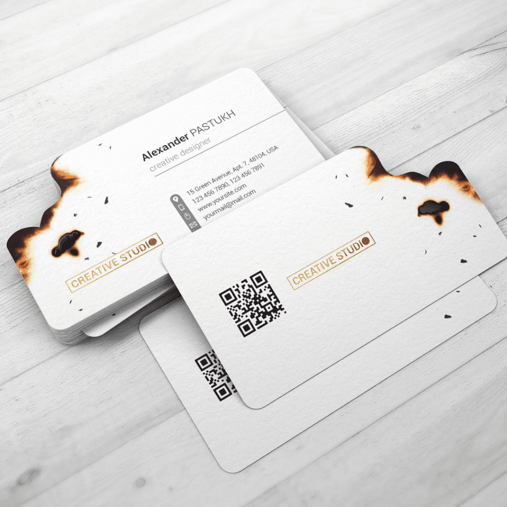 die cut business cards